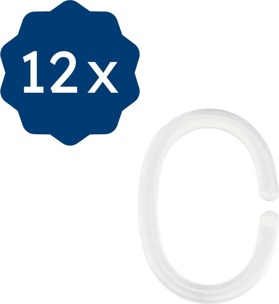 Kleine Wolke Duschvorhang-Ringe Weiß Set 12-teilig Produktbild 