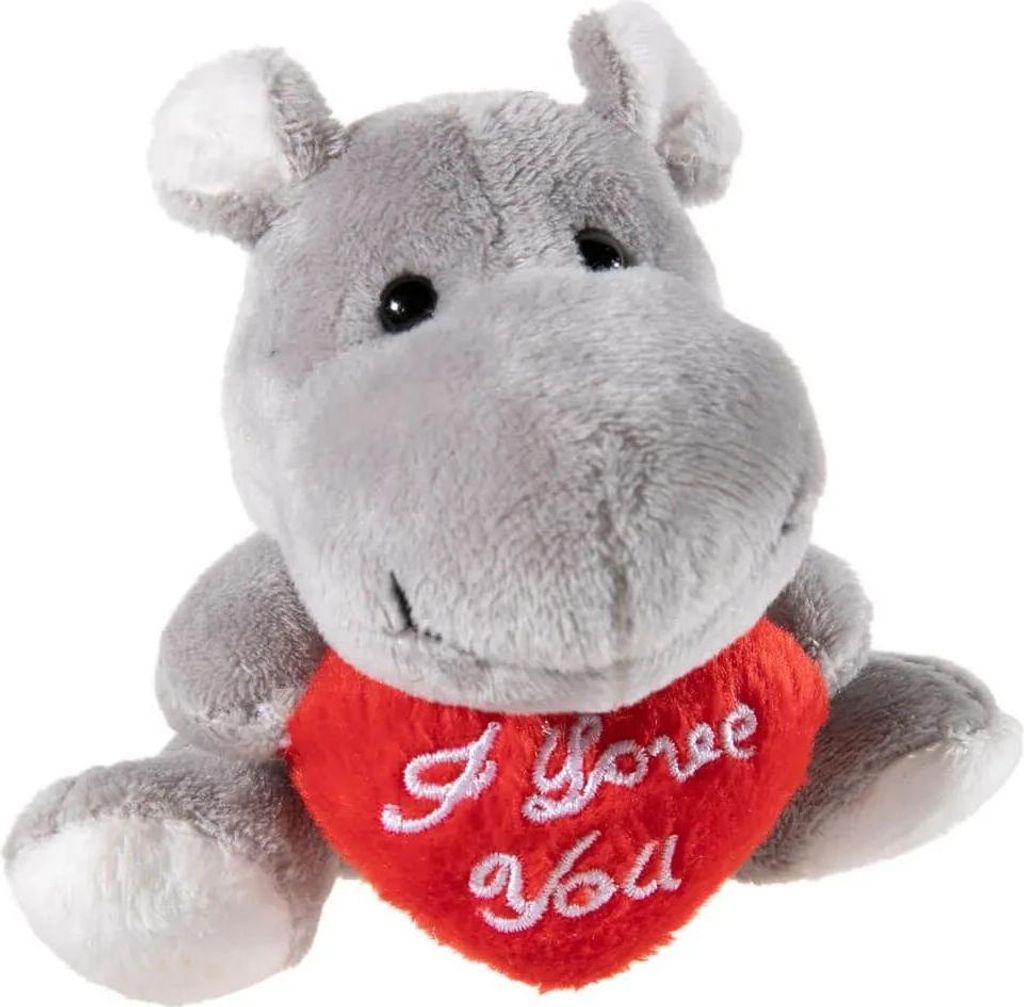 Kuschel-HIPPO mit Herz, Gr. 10cm, Plüschtier mit Herz