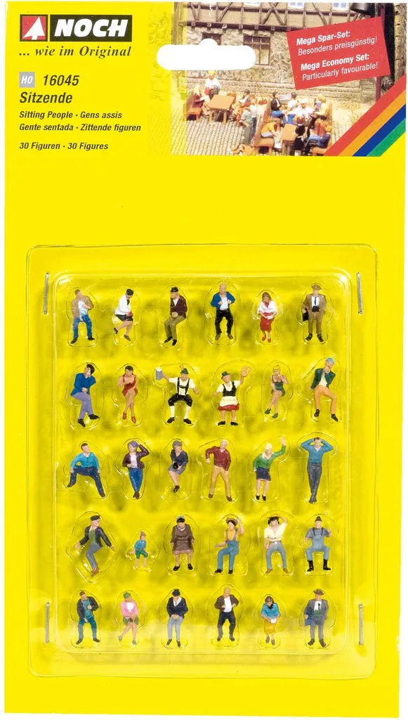 NOCH 16045 Mega-Spar-Set figurines assis pour modélisme ferroviaire HO