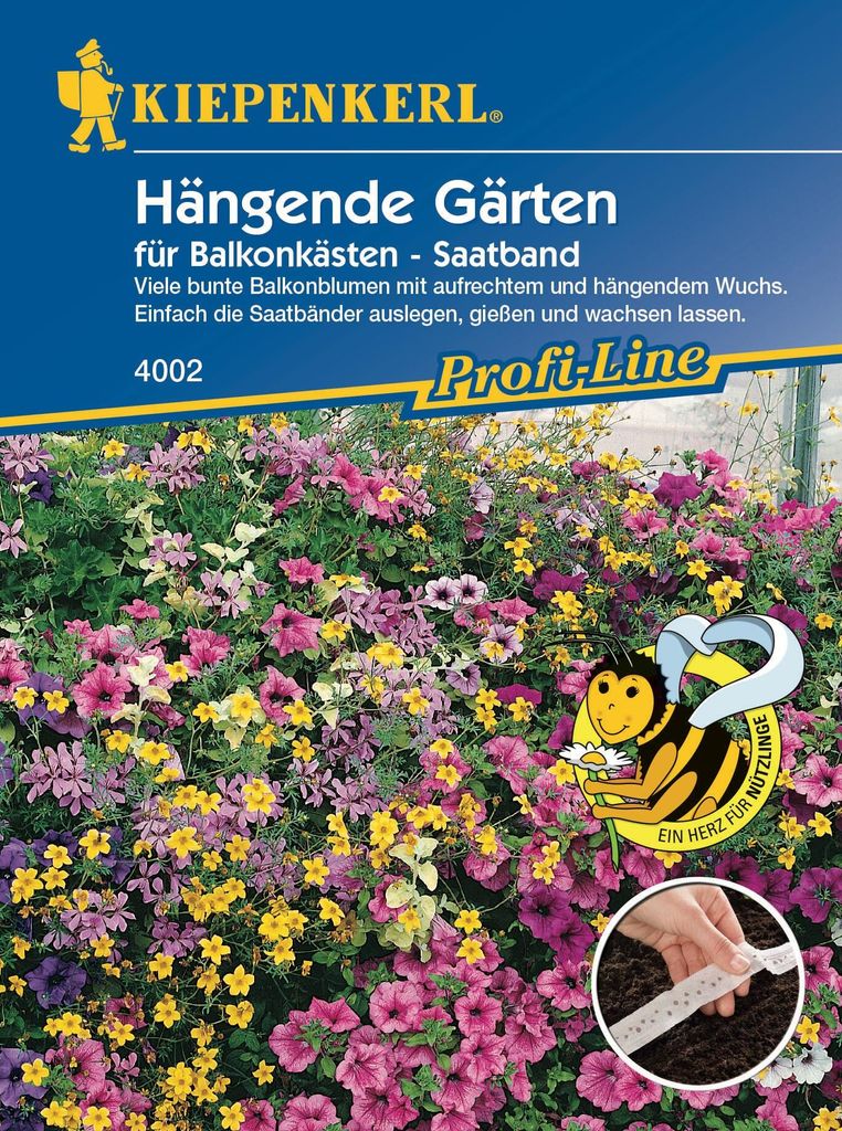 Hängende Gärten für Balkonkästen Mischung einjähriger Sommerblumen (Saatband) | Blumensamenmischung von Kiepenkerl