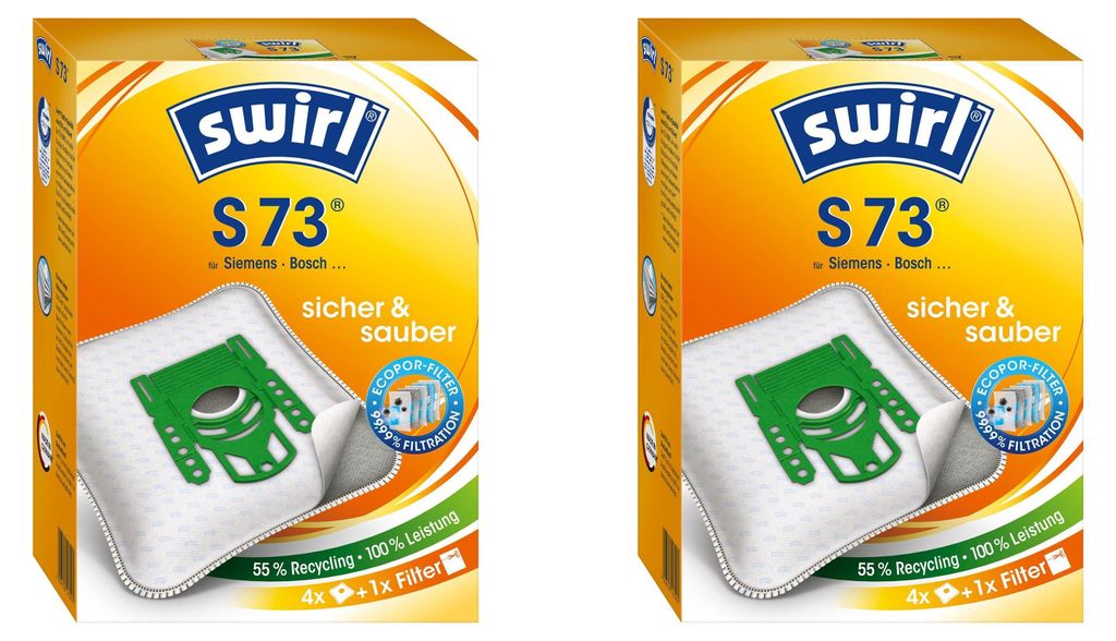 2 Pakete Swirl Staubsaugerbeutel S73 / S 73 EcoPor für Produktbild 