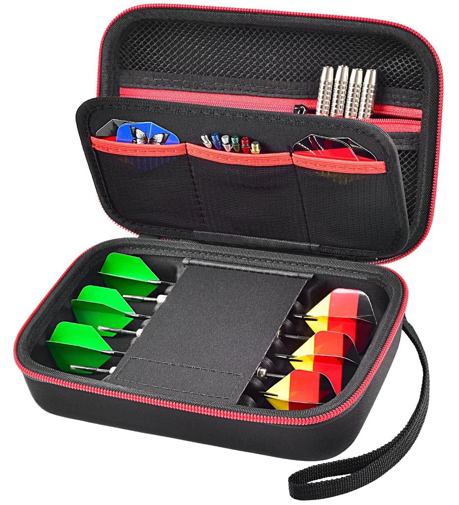 Dartkoffer - Stoßfester Hartschalenkoffer zur Aufbewahrung von Darts, tragbarer Koffer für Stahl- und Schaumstoffdarts, ideal für Profis und Anf...