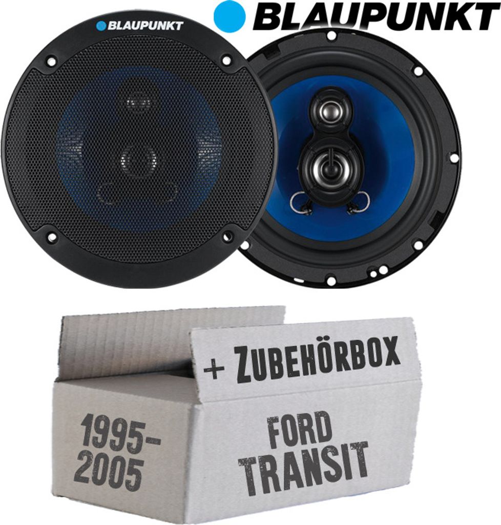 Lautsprecher Boxen Blaupunkt ICx663 - 16,5cm 3-Wege Auto Einbauzubehör - Einbauset passend für Ford Transit Front Heck - justSOUND