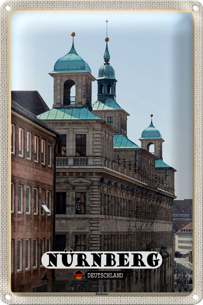 Blechschild Städte Nürnberg Rathaus Gebäude 20x30cm