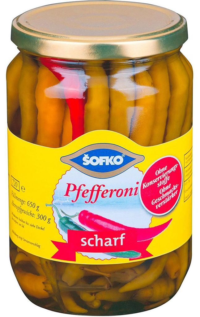 Sofko feferonky Pepperoni Chillis Hot nakládané 720ml Obrázek produktu 