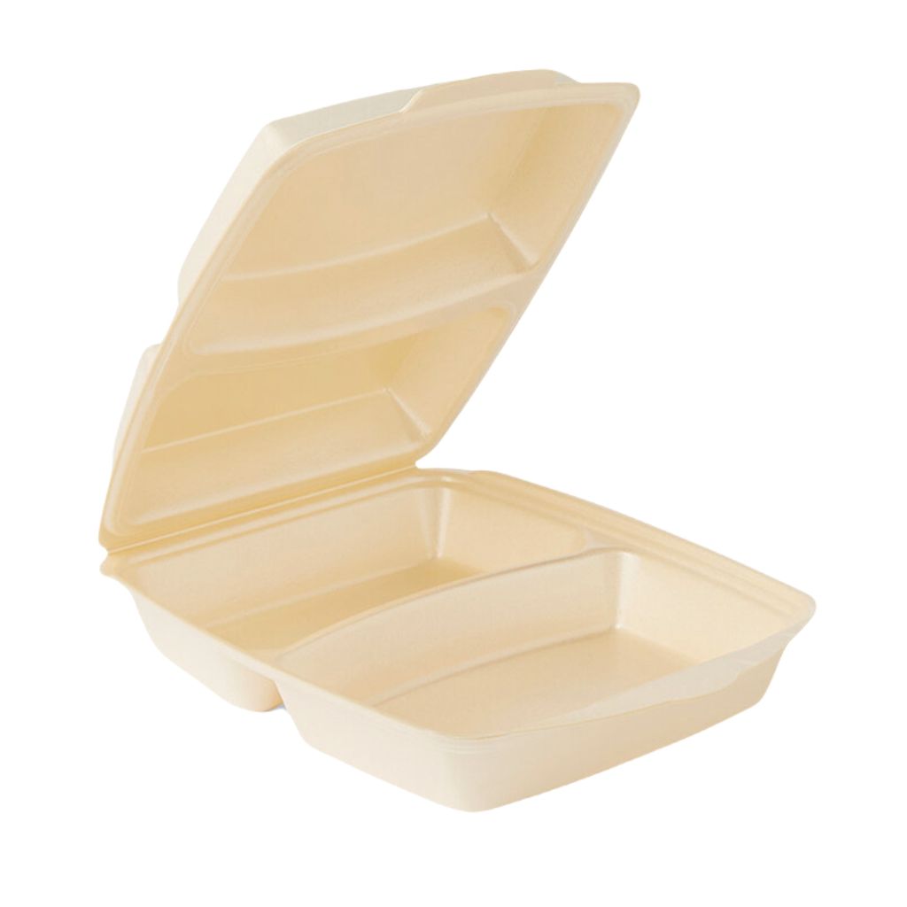 200 Dinnerbox / Menübox IP4 XPS 285 x 220 x 75 mm beige – 2-geteilt, laminiert
