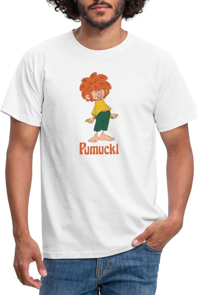 Spreadshirt Pumuckl Mit Frecher Pose Und Verschmitztem Lächeln Männer T-Shirt, 4XL, Weiß