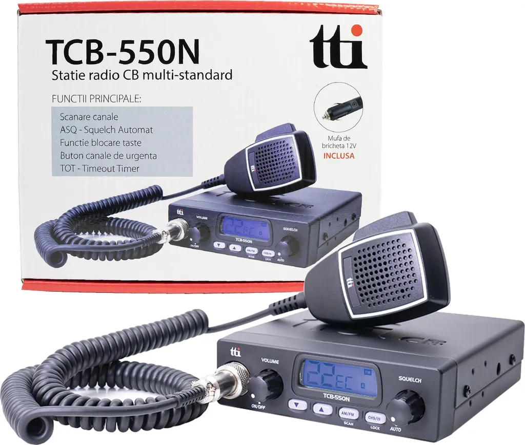 Radio CB Tti Tcb-550 N Noir - Transceiver Voiture 40 Canaux AM/FM