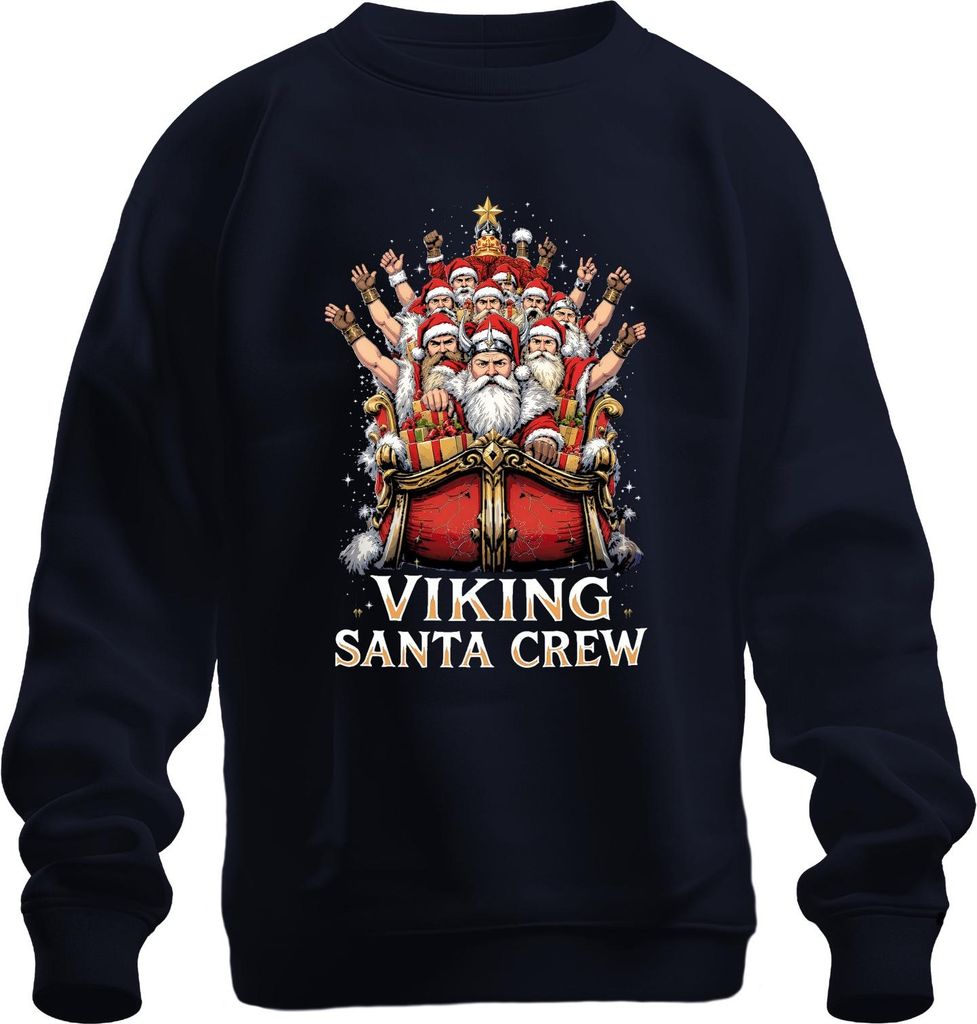 Viking Santa Crew Wikinger Weihnachtsmann Weihnachten Geschenk Uni Sweatshirt Pullover, Navy, XL