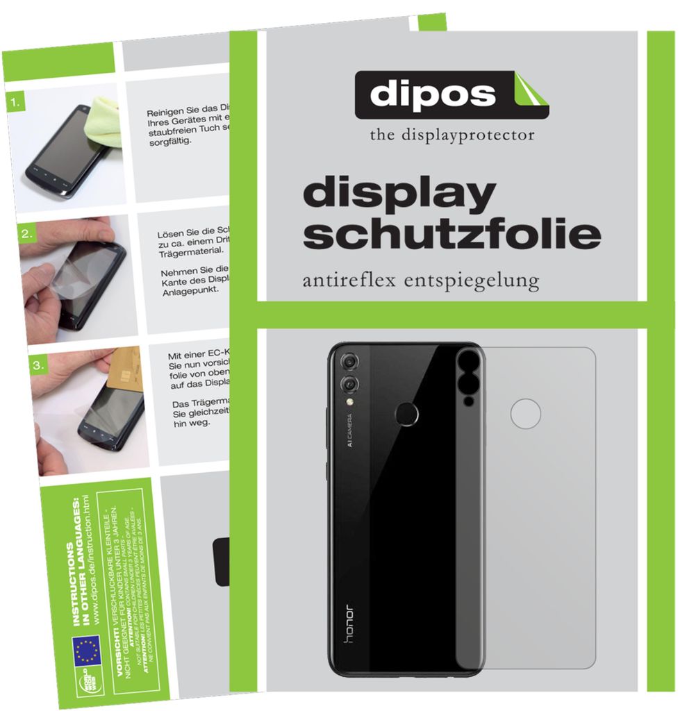 2x Schutzfolie für Honor View 10 Lite Rückseite matt Displayschutzfolie Folie