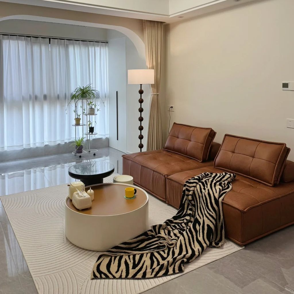 Kombinationssofa Modulares Sofa Einzelsessel Einzelsofa Loungesofa Relaxsofa Blocksofa Einzelsofa in Blockform Braun