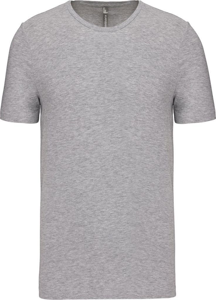Kariban Herren T-Shirt Baumwolle Rundhals Kurzarm Shirt Crew Neck, Größe:S, Farbe:Light Grey Heather