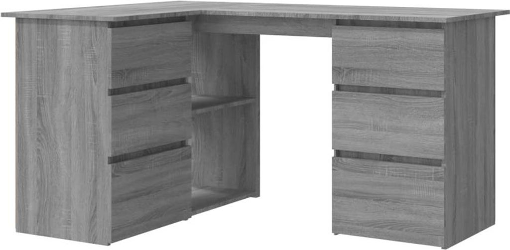 vidaXL Rohový psací stůl Grey Sonoma 145x100x76 cm výrobek Obrázek produktu 