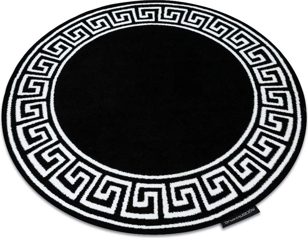 Tapis rond 160 cm noir HAMPTON : protégez votre sol avec style et design
