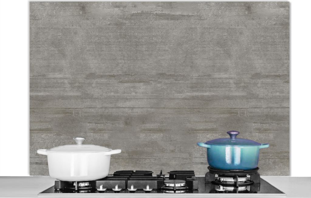 KitchenYeah Spritzschutz Küche - Küchenrückwand - Wandschutz für Herd und Spüle - Muster - Beton - Grau 120x80 - Alu-Dibond (Alternative zu...