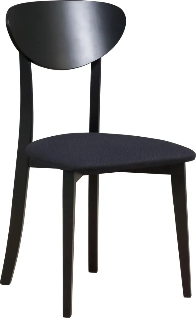 Chaise Selsey Pomoni noire rembourrée pour salle à manger industrielle