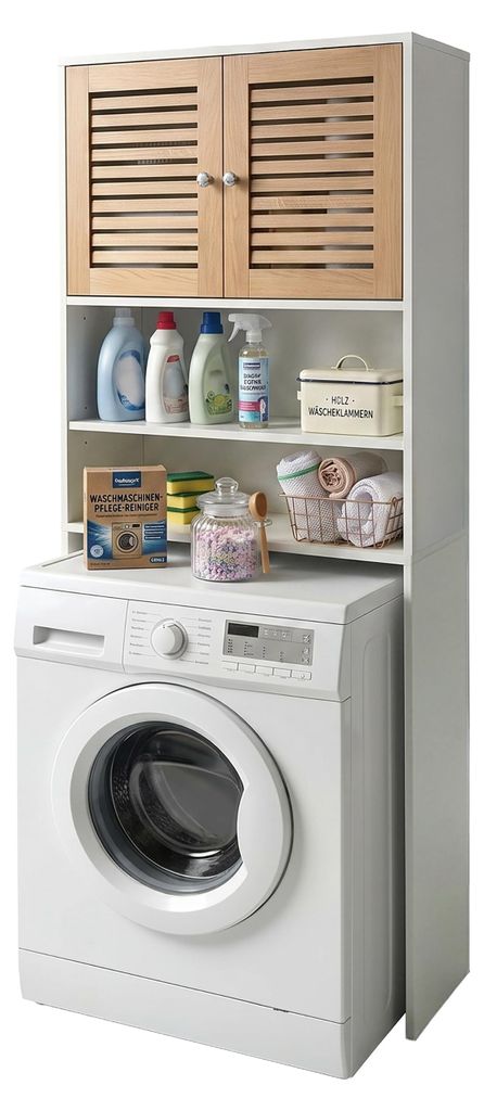 Relaxdays Waschmaschinenschrank, 4 Fächer, Regal über Produktbild 