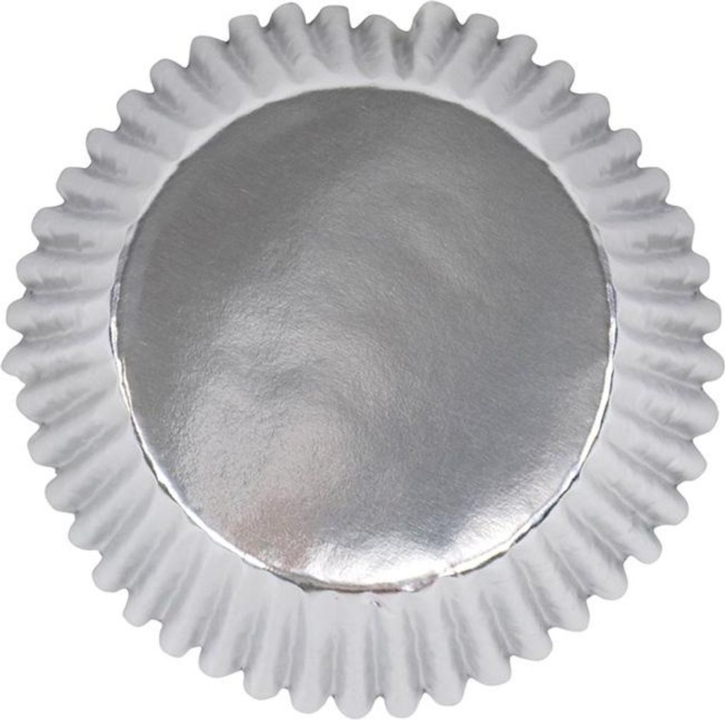 Silbermetallische Cupcake-Förmchen, 30 Stück