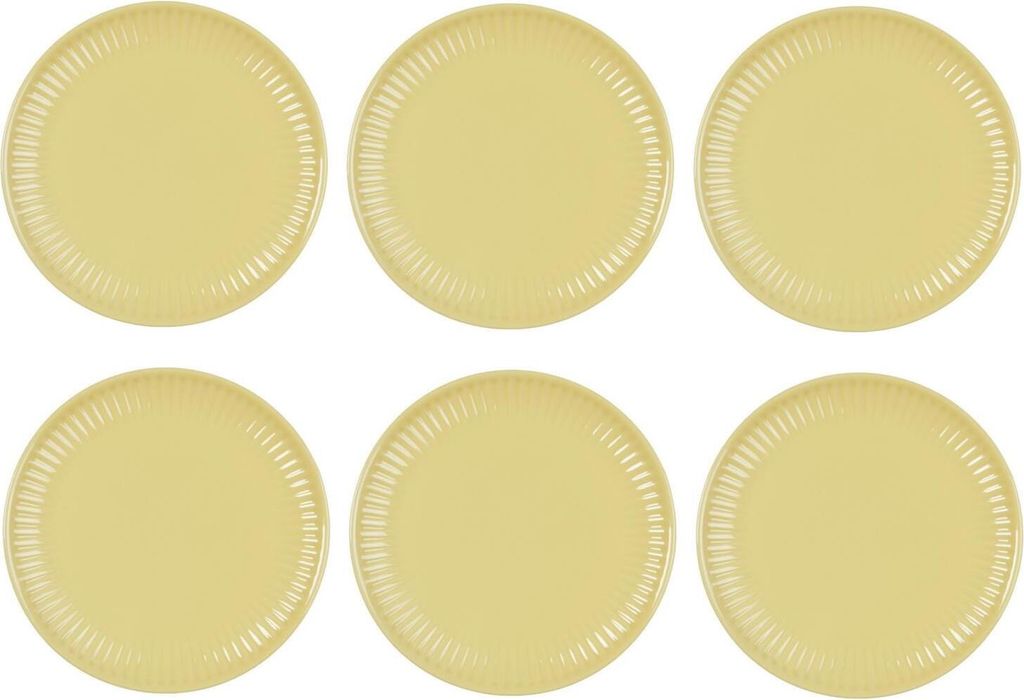 6er Set Frühstücksteller, Brotteller MYNTE Lemonade gelb D. 19,5cm Ib Laursen