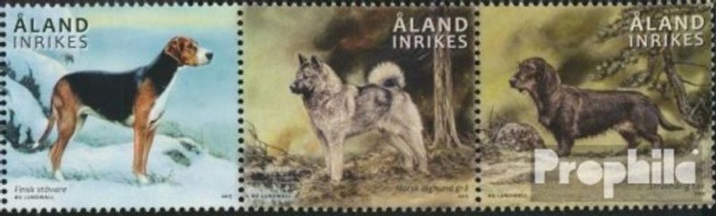 Briefmarken Finnland - Aland 2015 Mi 410-412 Dreierstreifen (kompl.Ausg.) postfrisch Jagdhunde