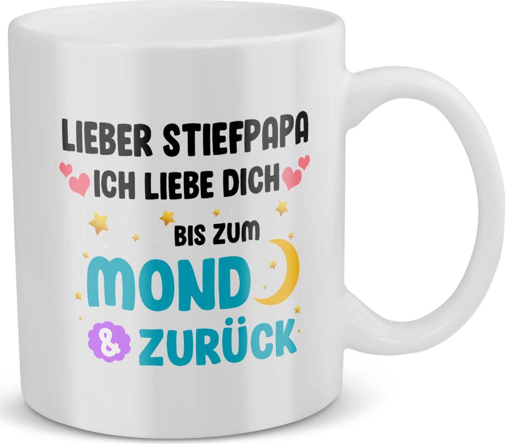 22Feels Stiefpapa Geschenk Vatertag Bonuspapa Stiefvater Tasse Herrentag Geburtstag Weihnachten Kaffeetasse Patchwork Familie Stiefeltern Geschenkidee