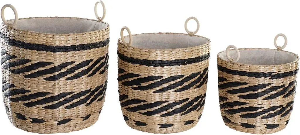 Panier de Rangement Bicolore en Fibres Tressées pour Maison et Salon