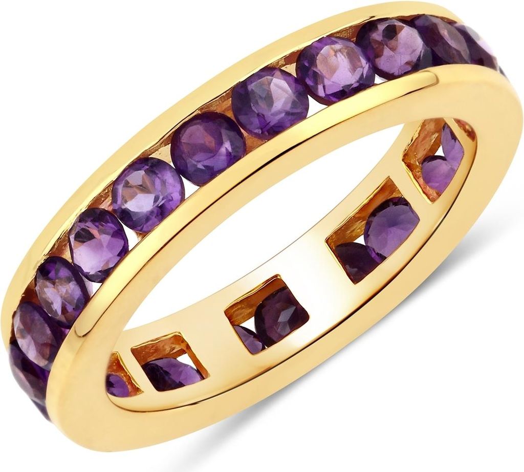 Ring Sterling Silber gelbvergoldet Amethyst 54