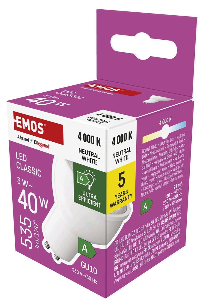 LED Lampe Classic MR16 A CLASS/ GU10 / 3 W (40 W) / 535 lm / Neutral Weiß