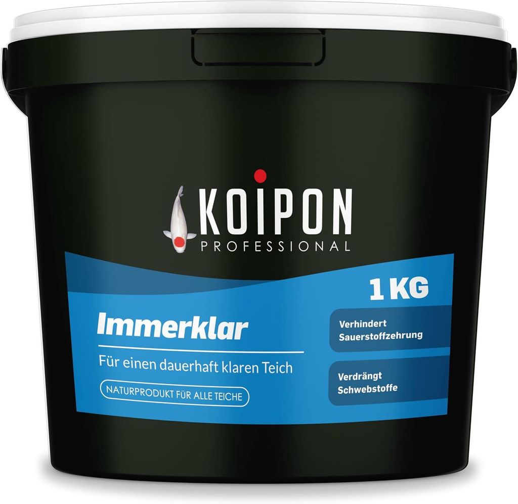 KOIPON Immerklar 1kg Natürlicher Wasseraufbereiter gegen Schwebealgen & Trübung