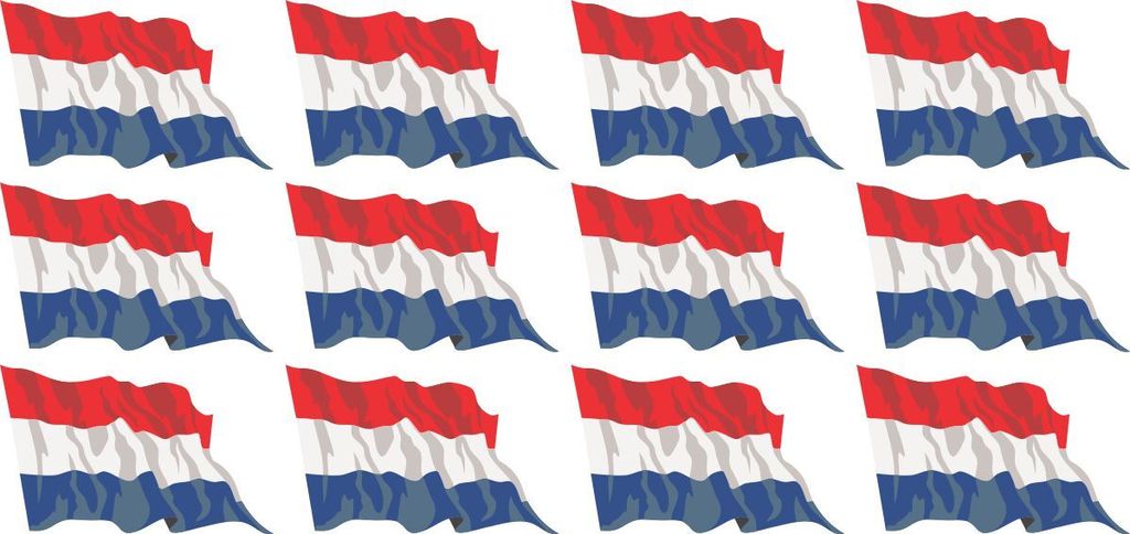 Mini Aufkleber Set - Pack wehend - 50x31mm - selbstklebender Sticker - Niederlande - Flagge / Banner / Standarte fürs Auto, Büro, zu Hause und di...