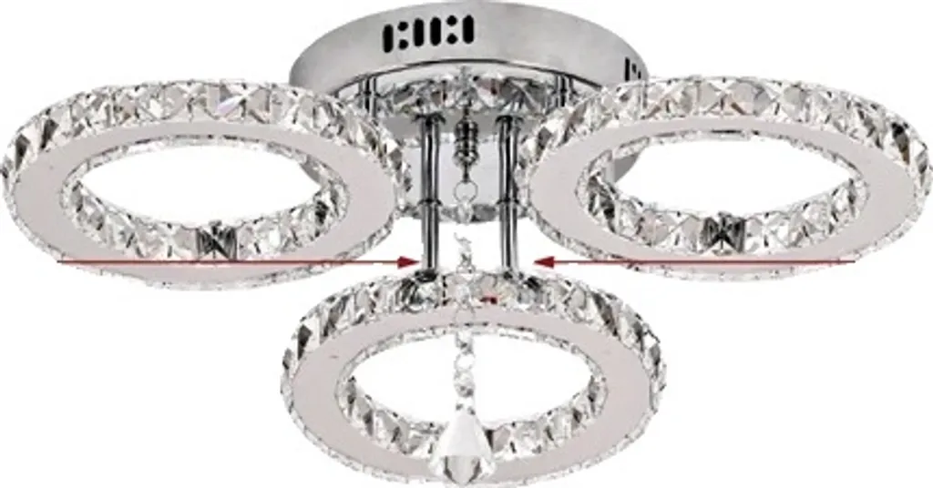 Lampadario LED 3 Anelli Cristallo Dimmerabile | Eleganza Cromata RC