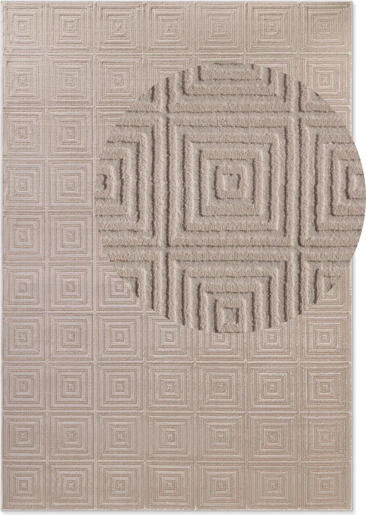 Elle Decoration Tapis Moderne Perles 160x235cm Beige au Design Élégant
