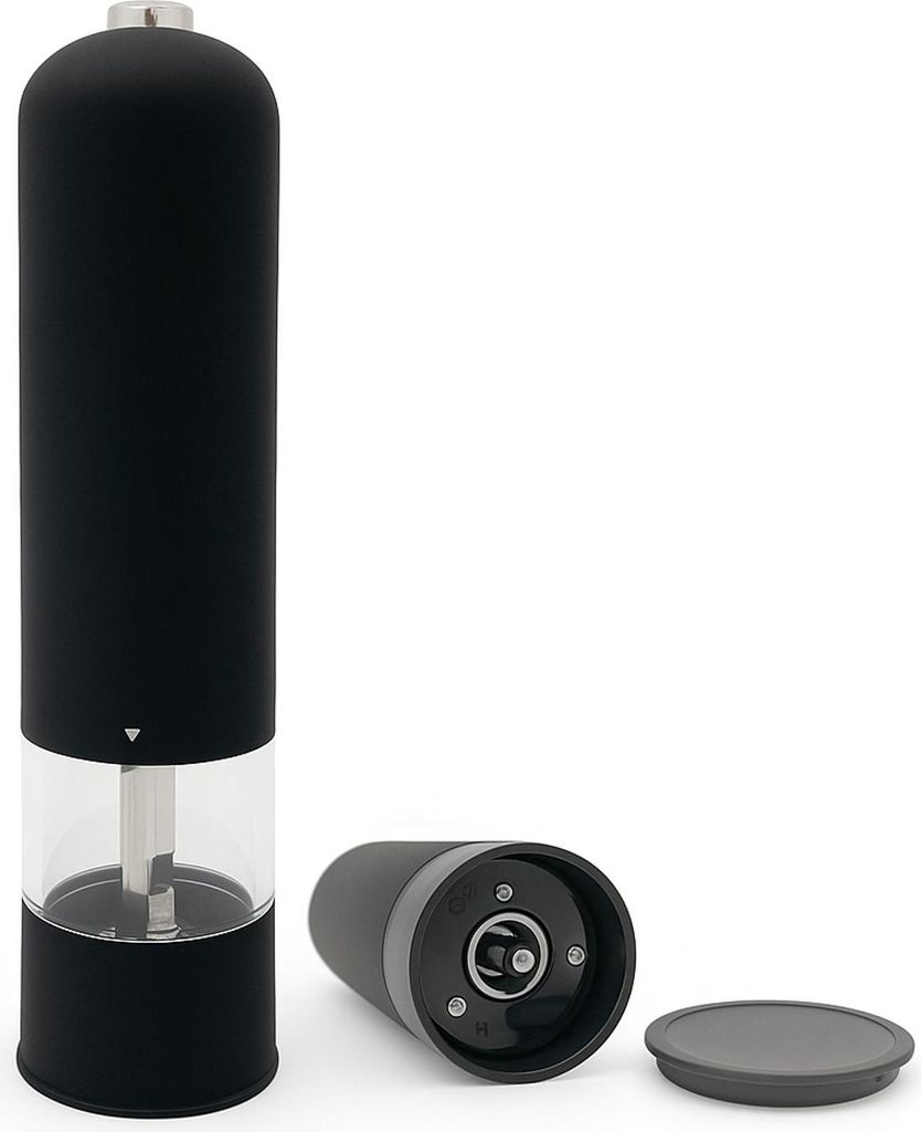 12x Salz und Pfeffermühle elektrisch mit Keramik Mahlwerk LED Licht Softtouch Oberfläche einstellbarer Mahlgrad batteriebetrieben 12er Set