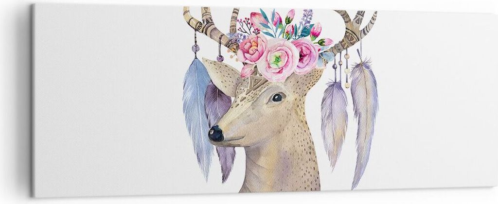 Bild auf Leinwand - Leinwandbild - Lieber Kopf hipster illustration - 140x50cm - Wand Bild - Wanddeko - Leinwanddruck - Bilder - Kunstdruck - Leinw...