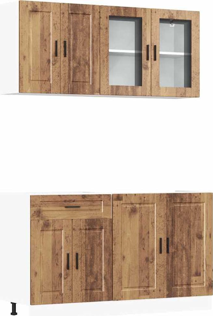 4-tlg. Küchenschrank-Set Porto Altholz-Optik Holzwerkstoff