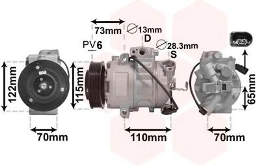 Compresseur clim pour VW Golf 4 et Polo 9N : pièce VAN WEZEL 7600K018 fiable