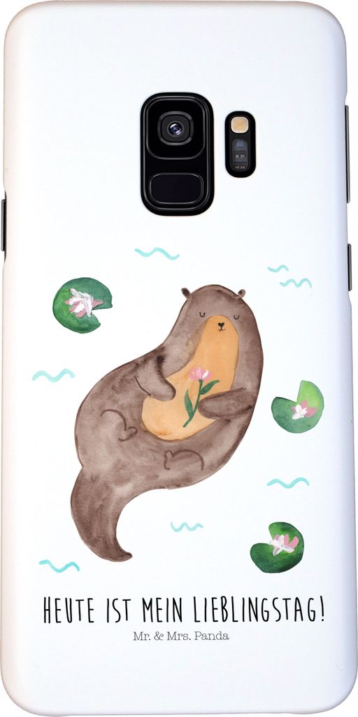 Mr. & Mrs. Panda Samsung Galaxy S9 Handyhülle Otter Seerose - Weiß - Geschenk, Smartphone Hülle, Cover, Fluss, Handy Schutzhülle, Wasser, Seeot...