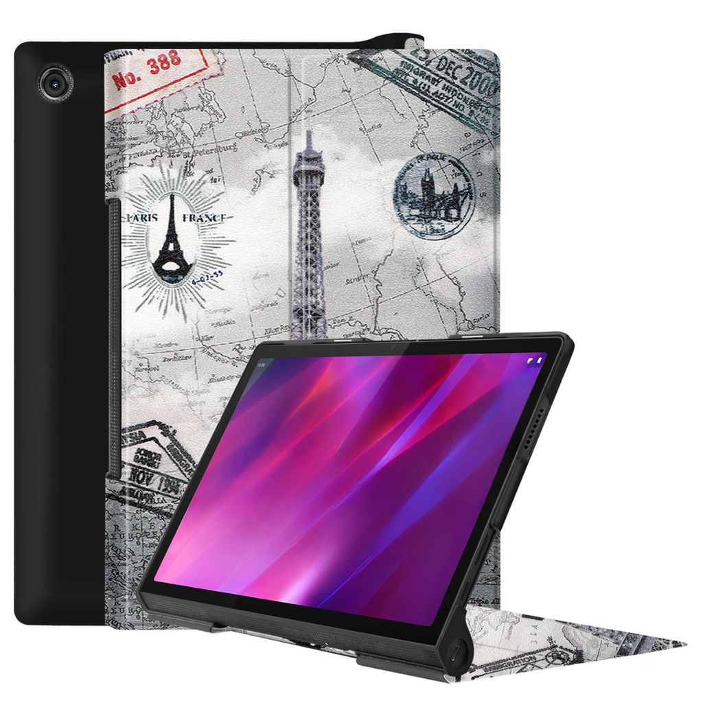 Case2go - Hülle kompatibel mit Lenovo Yoga Tab 11 (2021) - Mit Standfunktion - Kunstleder Tablet Case Schutzhülle - Eiffelturm