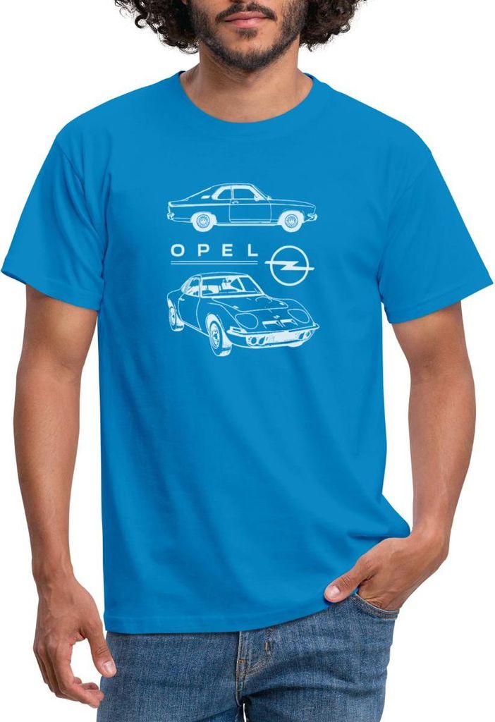 Spreadshirt Opel Manta Und Opel GT Design Mit Logo Männer T-Shirt, L, Royalblau