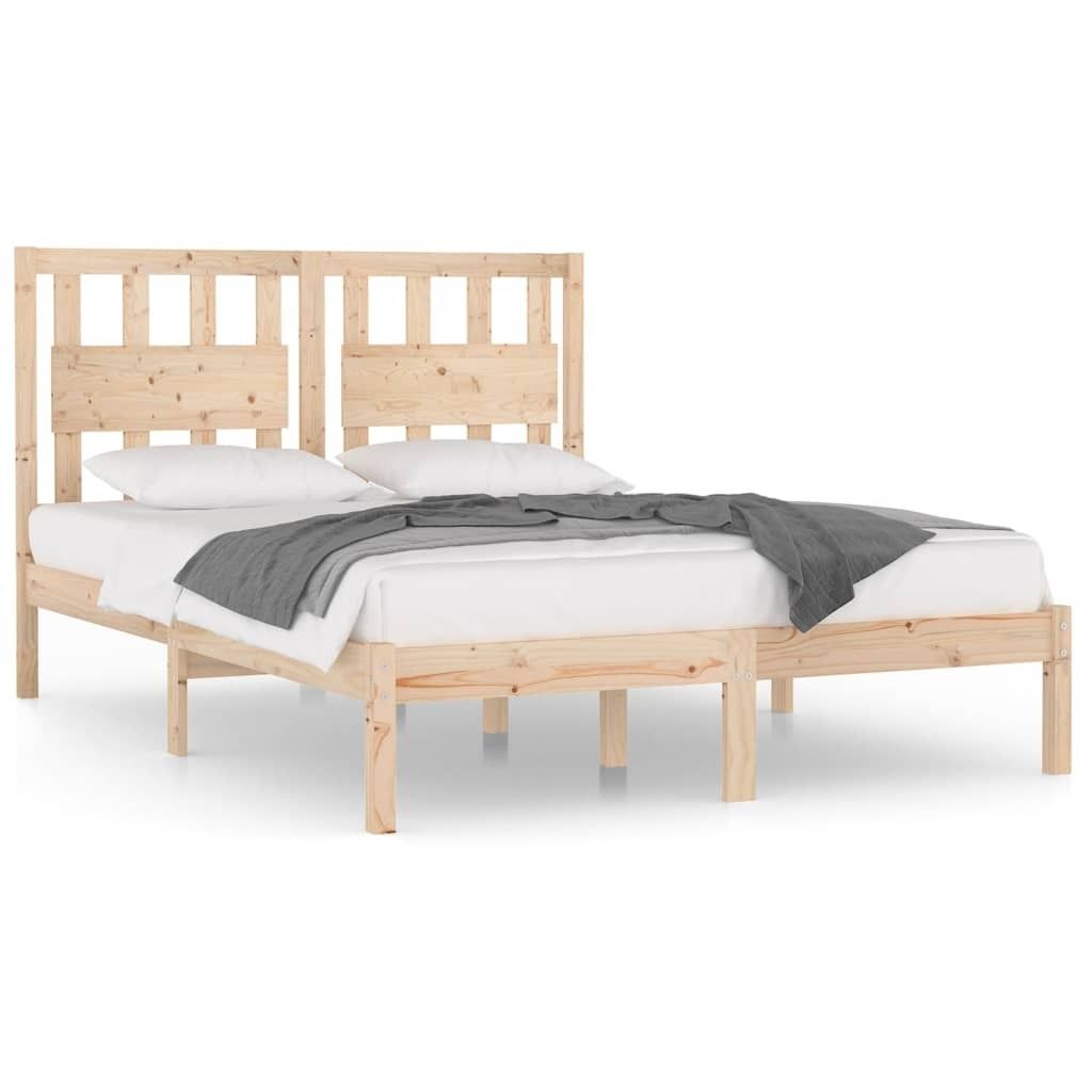 "2026 MODERNE"Massivholzbett - Bettrahmen - Bettgestell - Doppelbett - Kiefer 135x190 cm - Polsterbett Klassische Betten CC7202160