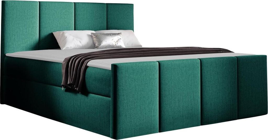 MIRJAN24 Boxspringbett Lars, Ehebett mit zwei Bettkästen, Doppelbett, Stilvoll Schlafzimmer (Kameleon 37, Größe: 160x200 cm)