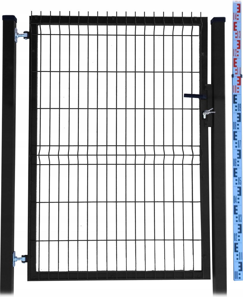 GARTENTOR 140 cm schwarz Einstabmatten 3D zwei PFOSTEN RAL9005 Zaun 143 cm | Gartentür Zauntor Einzeltor Tür Doppelstabmatten