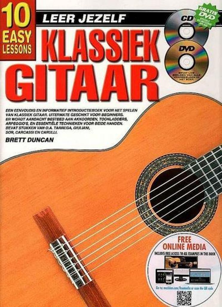 10 easy Lessons (+Media-Online)voor klassiek gitaar (nl)