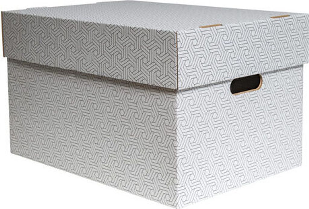 12x Aufbewahrungsboxen mit abnehmbaren Deckel 493x343x295mm weiß grau