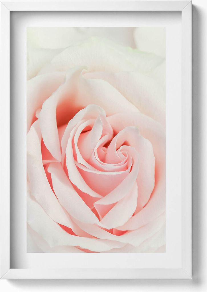 Gerahmtes Kunstwerk– Wandbild mit Rahmen – Gerahmtes Bild – Wanddekoration – 40x60 cm – Weiß