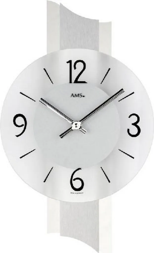 Horloge Murale Quartz Silencieuse AMS 23x40x6cm - Modèle 9394 Fiable