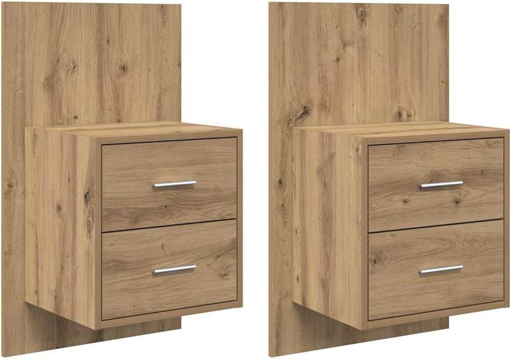 Wandmontiertes Nachttischchen Wandmontiert 2 pcs Artisan-Eiche