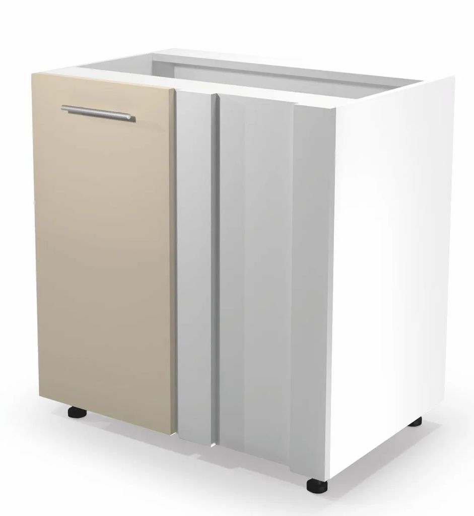 Halmar Untere Ecke Küchenschrank Vento DN-100/82 - weiß / beige Hochglanz