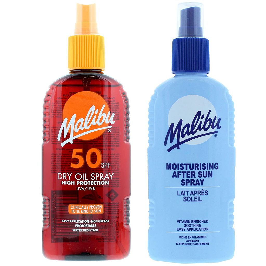 Malibu SPF50 Bräunungsöl 200 ml + After Sun Spray Balsam 200 ml
