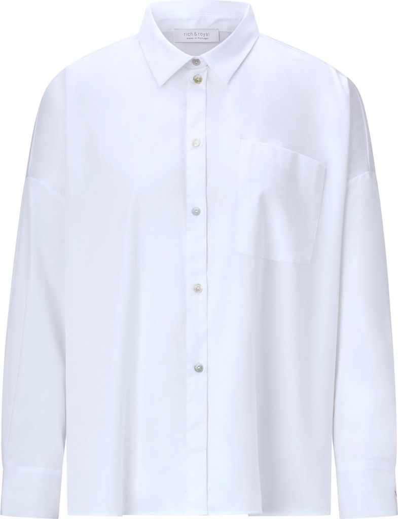 Rich & Royal Sustainable Baumwolle Oversize Blouse white 38